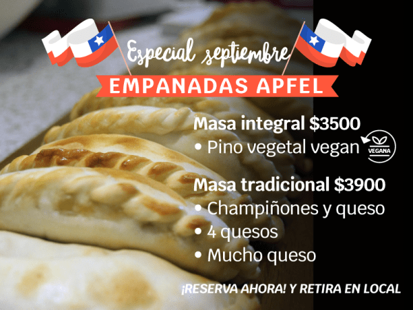 Empanadas integrales veganas y de queso tradicional